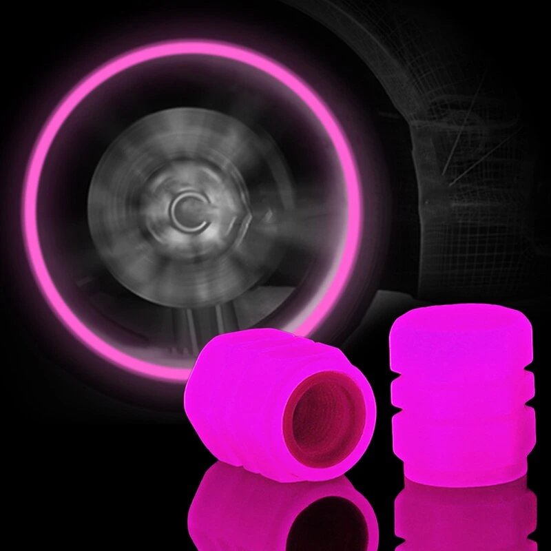 Couvercle de Valve de pneu universel avec lumière fluorescente, couvre-pneu  de moyeu de roue de voiture pour moto, éclairage décoratif de nuit, lot de 4